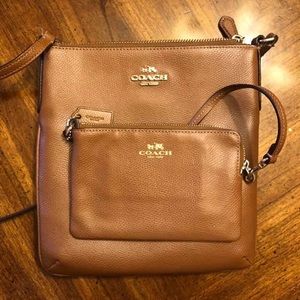 Coach Light Brown Leather Crossbody & Wristlet